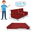 Adorn India Easy Alyn Plus Decent 2 Seater Sofa Cum Bed (3x6) (Red) (1 Year Warranty)