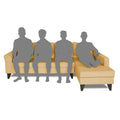 Adorn India Maddox Plain L Shape 6 Seater Sofa Set RHS (Beige) (3 Year Warranty)