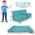 Adorn India Easy Alyn Plus Decent 1 Seater Sofa Cum Bed (2.5x6) (Aqua Blue) (1 Year Warranty)