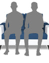 Adorn India Ashley Plain Leatherette Fabric 2 Seater Sofa (Blue & White)