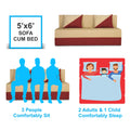 Adorn India Easy Desmond 3 Seater Sofa Cum Bed 5 x 6 (Maroon & Beige) (1 Year Warranty)
