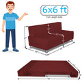 Adorn India Easy Alyn Plus Decent 4 Seater Sofa Cum Bed (6x6) (Maroon)(1 Year Warranty)