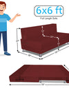 Adorn India Easy Alyn Plus Decent 4 Seater Sofa Cum Bed (6x6) (Maroon)