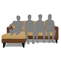 Adorn India Martin L Shape 4 Seater Sofa Set with Two Tone LHS (Brown & Beige) (3 Year Warranty)