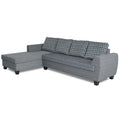 Raiden Bricks Premium L Shape 6 Seater Sofa Set with Center Table (Left Hand Side) (Grey)
