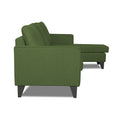 Adorn India Chandler Plain L Shape 4 Seater Sofa Set (Green) (3 Year Warranty)