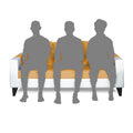 Adorn India Ashley Plain Leatherette Fabric 3 Seater Sofa (Beige & White) (3 Year Warranty)