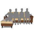 Adorn India Maddox Tufted L Shape 4 Seater Sofa Set LHS (Brown & Beige) (3 Year Warranty)