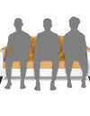 Adorn India Ashley Stripes Leatherette 3 Seater Sofa Set (Beige & White)