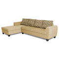 Raiden Damask L Shape 6 Seater Sofa Set with Center Table (Left Hand Side) (Beige)