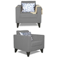 Adorn India Bladen 3-1-1 Five Seater Sofa Set(Grey)