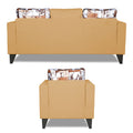 Adorn India Hallton Digitel Print Cushion 3+1+1 5 Seater Sofa Set (Beige) (3 Year Warranty)