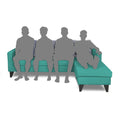 Adorn India Chandler Plain L Shape 5 Seater Sofa Set RHS (Aqua Blue) (3 Year Warranty)