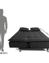 Adorn India Arden 3 Seater Sofa Cum Bed Fabric (Dark Grey)