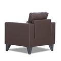 Adorn India Straight line Plus Leatherette 1 Seater Sofa (Brown) (3 Year Warranty)