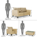 Cortina Damask 3+1+1 5 Seater Sofa Set with Centre Table (Beige) Modern