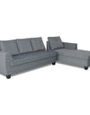 Adorn India Raiden Decent Premium L Shape 6 Seater Sofa Set with Center Table (Right Hand Side) (Grey)