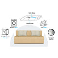 Adorn India Easy Alyn Plus Stripes 4 Seater Wood Sofa Cum Bed (6X6) (Beige) (1 Year Warranty)
