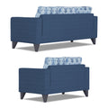Straight line Plus Leaf 3+2 5 Seater Sofa Set (Blue)