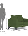 Adorn India Hallton Plain 2 Seater Sofa Set (Green)