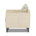 Adorn India Straight line Plus Blossom 3 Seater Sofa (Beige) (3 Year Warranty)