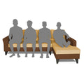 Adorn India Maddox Plain Two Tone L Shape 6 Seater Sofa Set RHS (Brown & Beige) (3 Year Warranty)