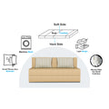 Adorn India Easy Alyn Plus Stripes 3 Seater Foam Sofa Cum Bed (5X6) (Beige) (1 Year Warranty)