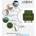 Adorn India Damian 1 Seater Sofa (Green) (3 Year Warranty)