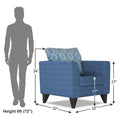 Adorn India Cortina Damask 1 Seater Sofa (Blue)