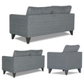 Adorn India Enzo Decent 3+2+1 6 Seater Sofa Set with Centre Table (Grey)