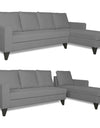 Adorn India Hallton L Shape 5 Seater Sofa Set Plain (Right Hand Side) (Grey)