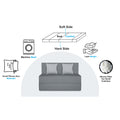 Adorn India Easy Alyn Plus Stripes 2 Seater Foam Sofa Cum Bed - 4X6 (Grey) (1 Year Warranty)