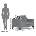 Adorn India Hallton Digitel Print 2 Seater Sofa (Grey) (3 Year Warranty)