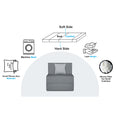 Adorn India Easy Alyn Plus Stripes 1 Seater Sofa Cum Bed (2.5x6) (Grey) (1 Year Warranty)