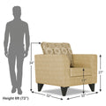 Adorn India Cortina Damask 1 Seater Sofa (Beige)