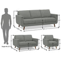 Adorn India Damian 3+2+1 6 Seater Sofa Set (Grey) (3 Year Warranty)