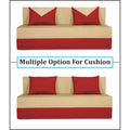 Adorn India Easy Boom 4 Seater Sofa Cum Bed 6 x 6 (Red Beige) (1 Year Warranty)