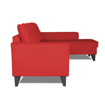 Adorn India Maddox Tufted L Shape 6 Seater Sofa Set (Right Hand Side) (Red)