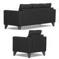 Adorn India Straight line Plus Leatherette 3+1+1 5 Seater Sofa Set (Black) (3 Year Warranty)