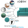 Adorn India Midas L Shape 6 Seater Sofa Set Right Hand Side (Aqua Blue) (3 Year Warranty)
