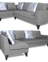 Adorn India Bryson L Shape 6 Seater Sofa Set Digitel Print (Left Hand Side) (Grey)