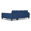 Adorn India Beetle Plus Stripes L Shape 6 Seater Sofa Set (Right Hand Side) (Blue) (3 Year Warranty)