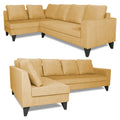 Adorn India Bryson L Shape 6 Seater Sofa Set Plain (Left Hand Side) (Beige) (3 Year Warranty)