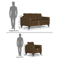Adorn India Straight Line Plus Decent 3+1+1 5 Seater Sofa Set (Brown) (3 Year Warranty)