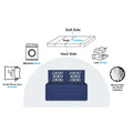 Adorn India Easy 2 Seater Sofa Cum Bed (Rhombus Pattern) Chennile Fabric - Washable Cover - Including 2 Cushion - Size 3' x 6' Ft (Blue Color) Perfect for Home & Office for Guests