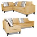 Adorn India Bryson L Shape 6 Seater Sofa Set Digitel Print (Left Hand Side) (Beige) (3 Year Warranty)