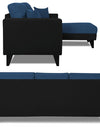 Adorn India Martin L Shape 4 Seater Sofa Set Two Tone (Right Hand Side) (Blue & Black)