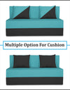 Adorn India Easy Desmond 2 Seater Sofa Cum Bed 4 x 6 (Aqua Blue & Black)