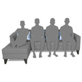 Adorn India Bladen L Shape 5 Seater Sofa Set Floral Print (Left Hand Side) (Grey)
