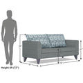 Adorn India Cortina Damask 3 Seater Sofa (Grey)